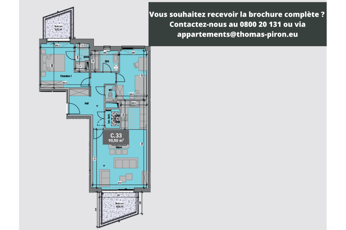 Appartement à vendre à Gembloux 5030 336000.00€ 2 chambres 91.00m² - annonce 670718