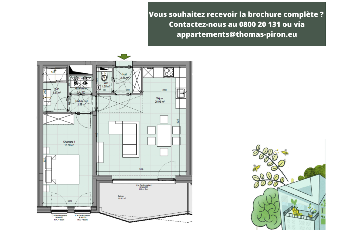 Appartement à vendre à Gembloux 5030 249000.00€ 1 chambres 65.00m² - annonce 670704