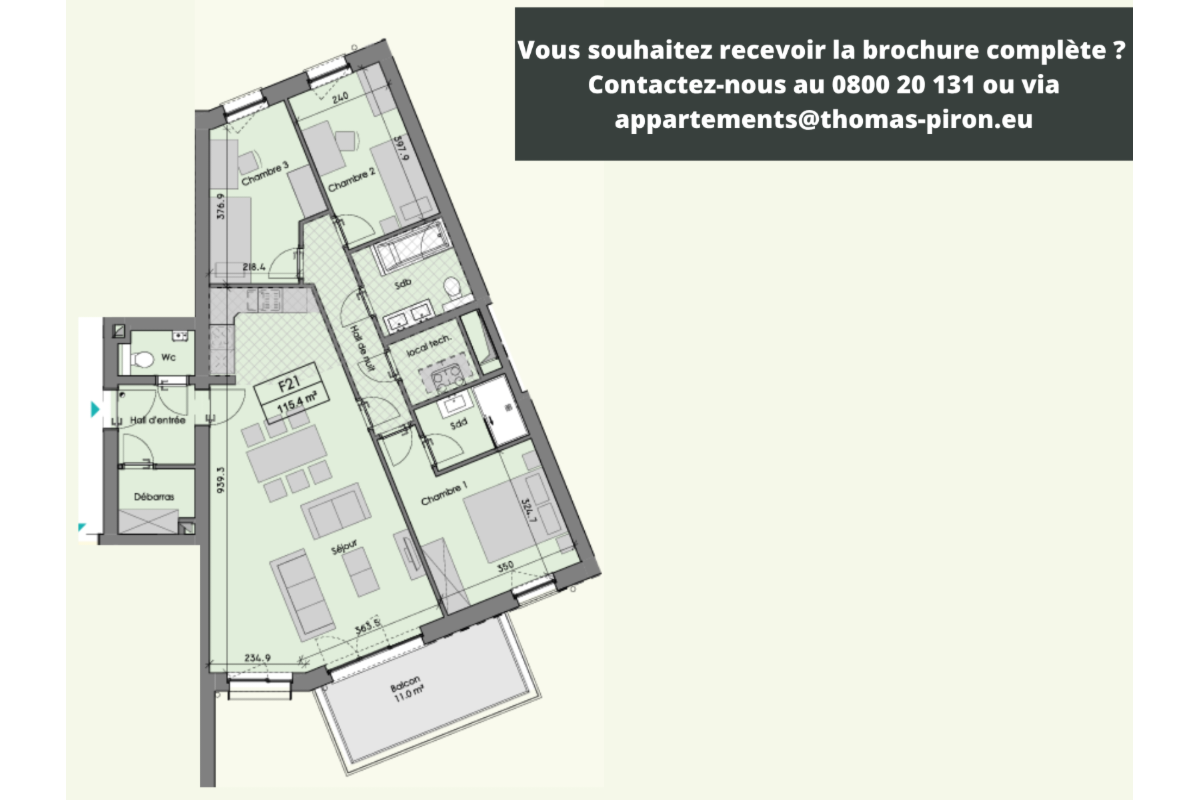 Appartement à vendre à Ciney 5590 385000.00€ 3 chambres 115.40m² - annonce 671258