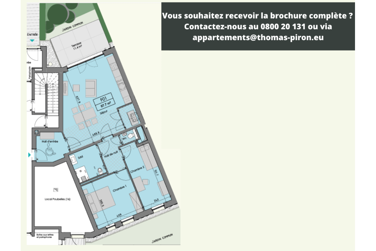 Appartement à vendre à Ciney 5590 355000.00€ 2 chambres 97.70m² - annonce 671260