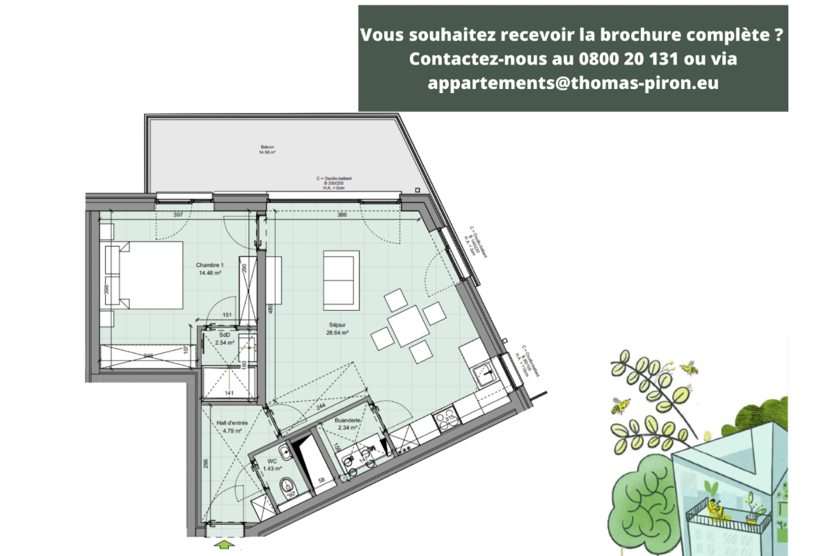 Appartement à vendre à Gembloux 5030 259000.00€ 1 chambres 66.00m² - annonce 670703