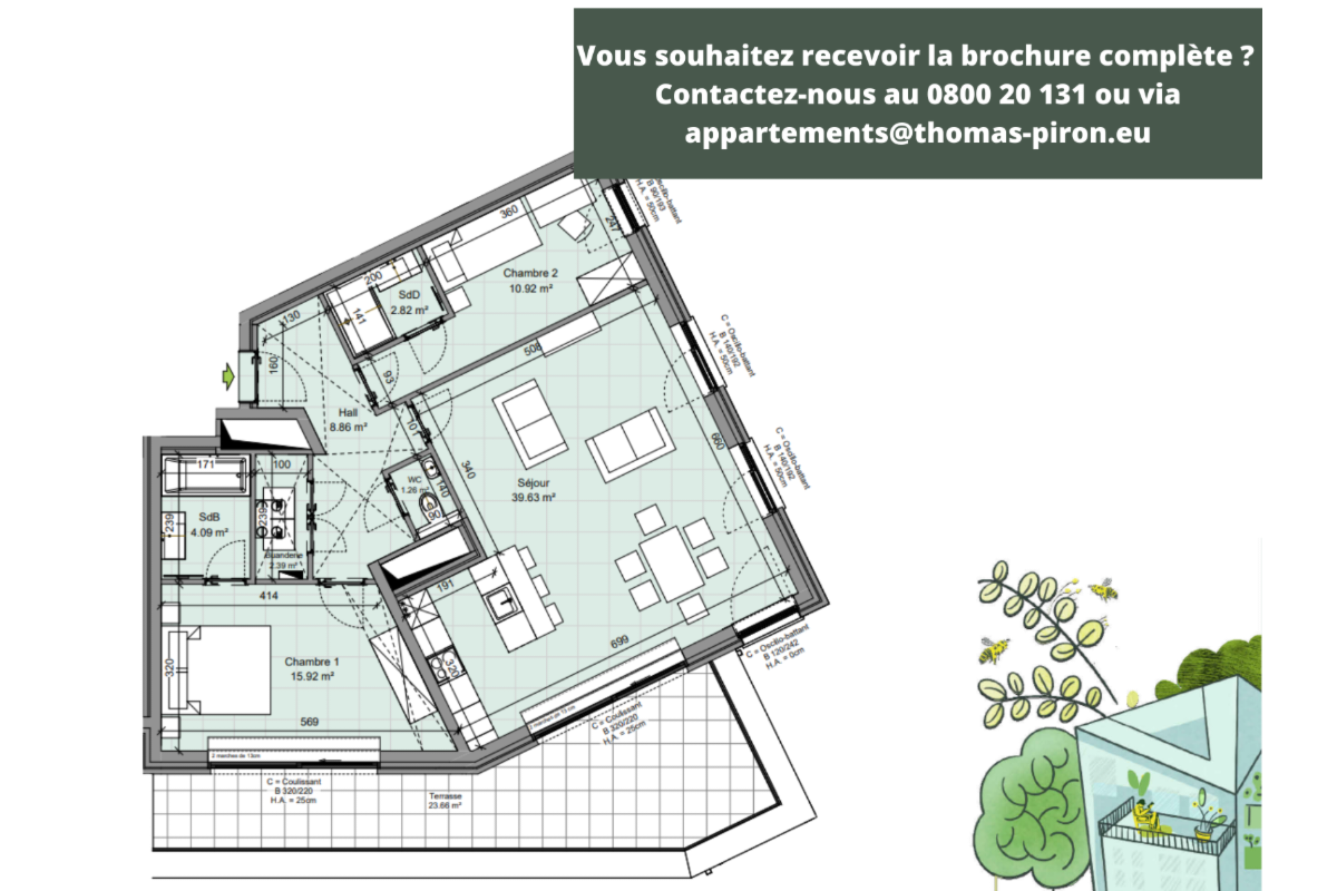 Appartement à vendre à Gembloux 5030 428000.00€ 2 chambres 107.00m² - annonce 670709