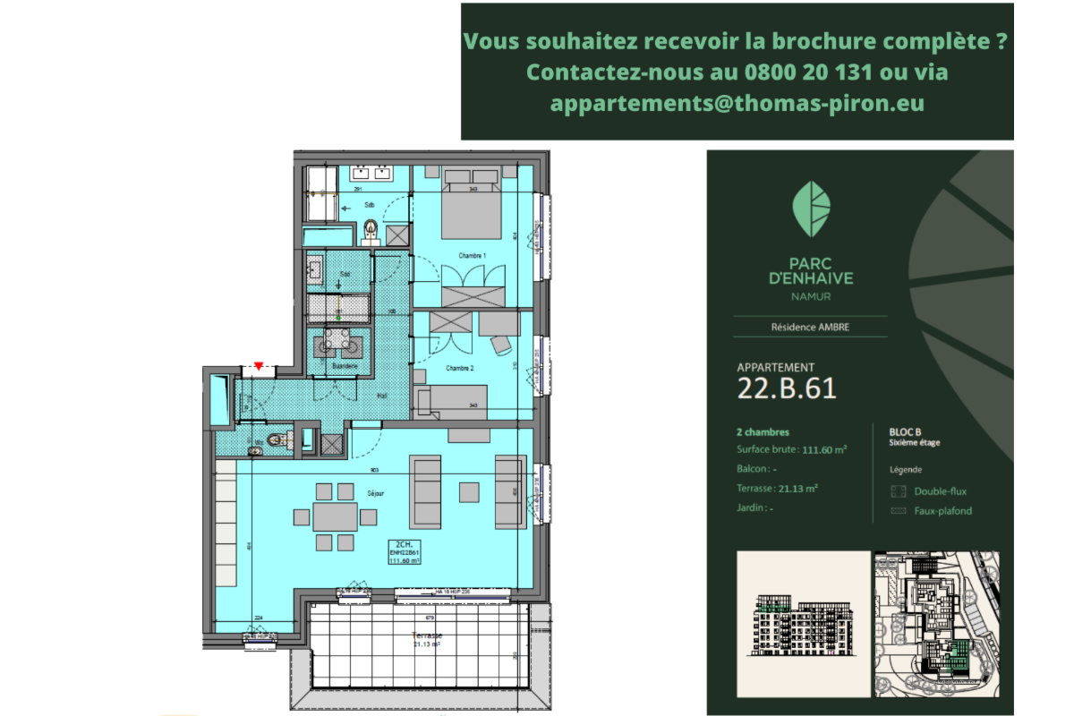 Appartement à vendre à Namur 5000 0.00€ 2 chambres 111.60m² - annonce 670581