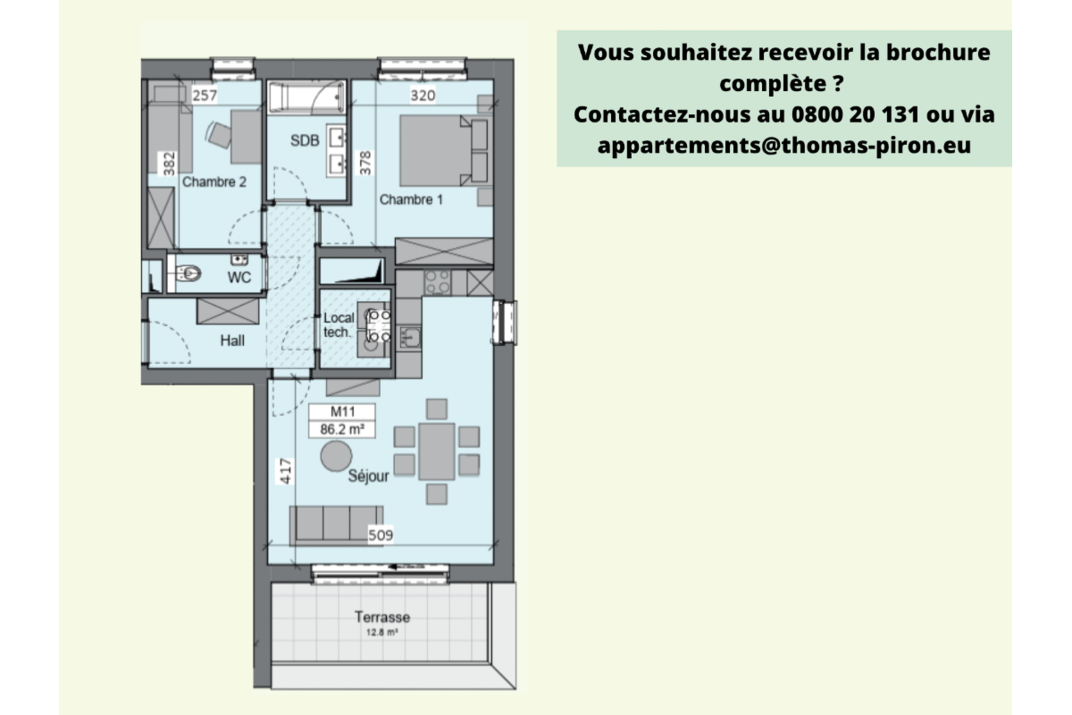 Appartement à vendre à Sambreville 5060 268719.00€ 2 chambres 86.20m² - annonce 670826