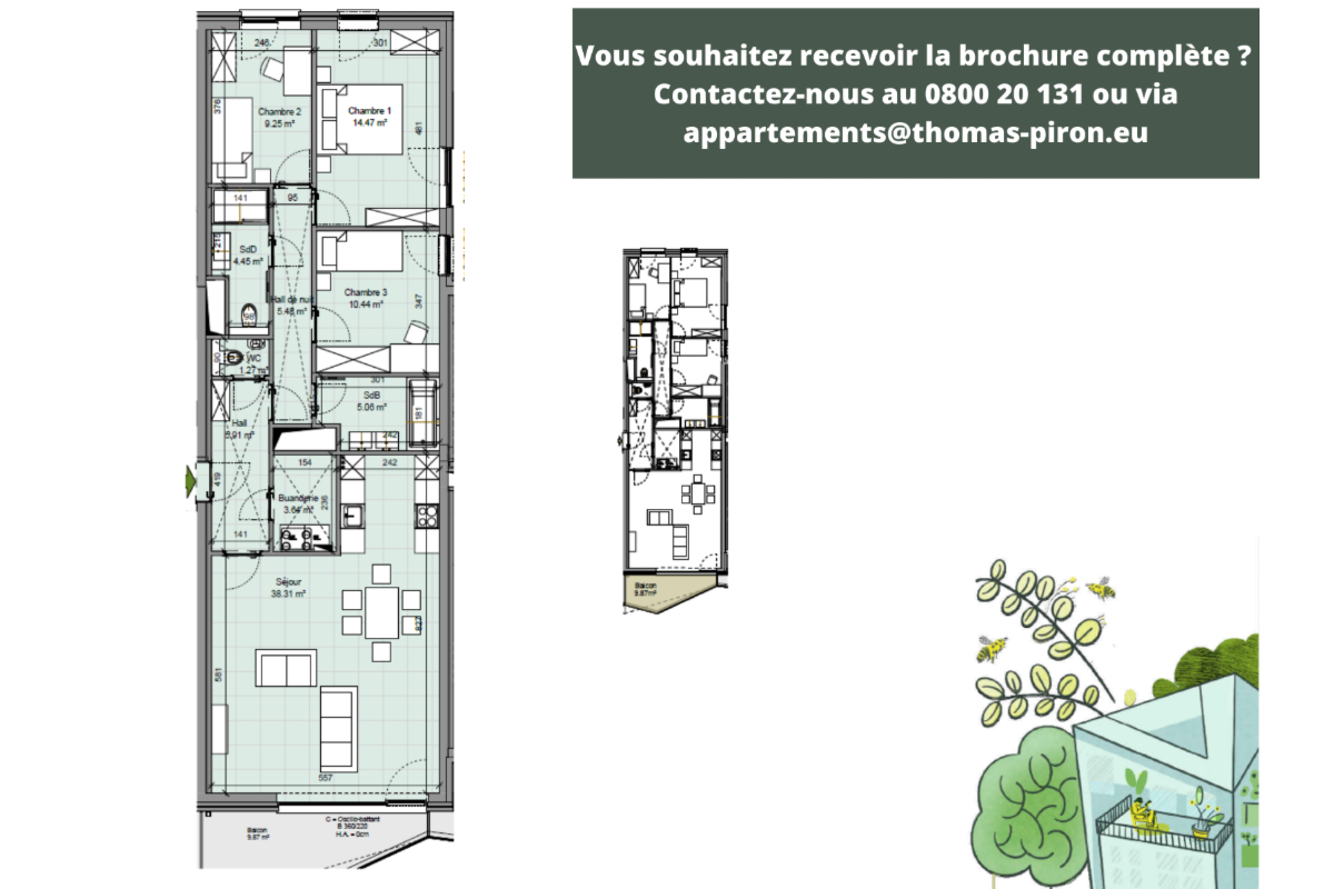 Appartement à vendre à Gembloux 5030 390000.00€ 3 chambres 117.00m² - annonce 670700