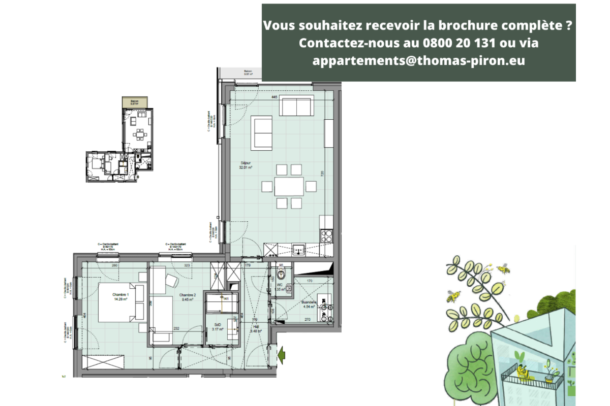 Appartement à vendre à Gembloux 5030 328000.00€ 2 chambres 91.00m² - annonce 670695