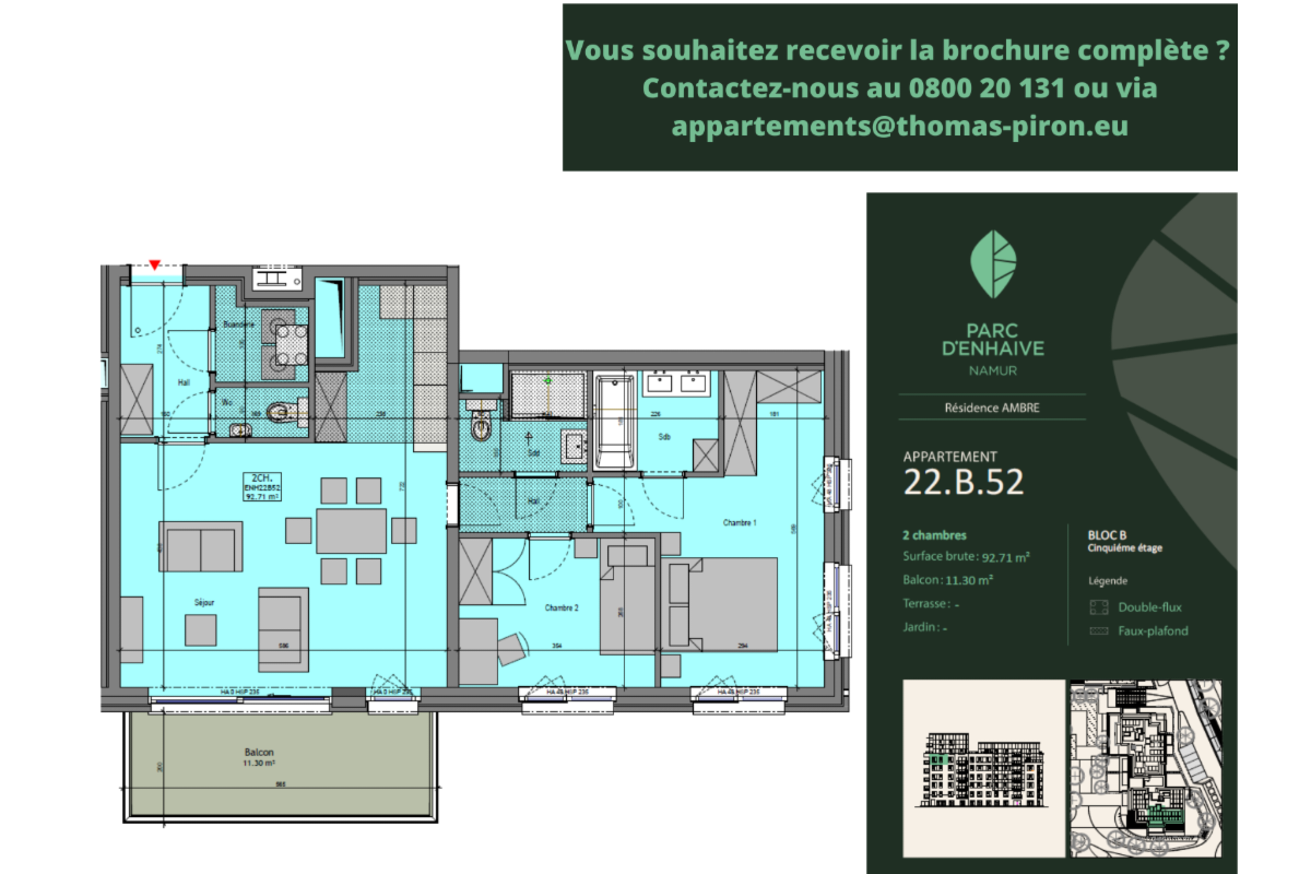Appartement à vendre à Namur 5000 0.00€ 2 chambres 92.71m² - annonce 670585
