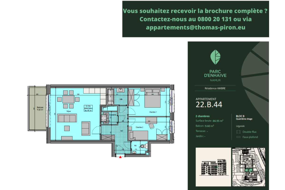 Appartement à vendre à Jambes 5100 0.00€ 2 chambres 86.95m² - annonce 670757