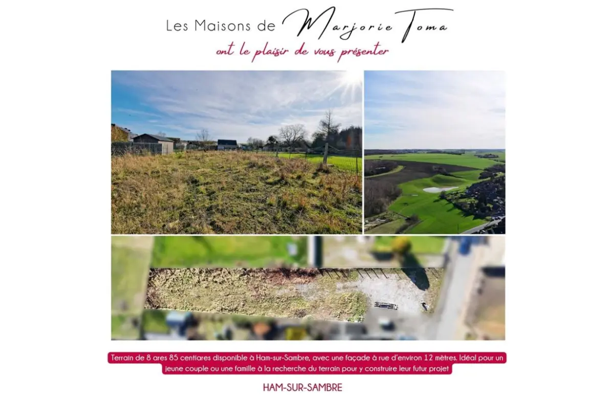 Terrain à vendre à Ham-sur-Sambre 5190 69000.00€  chambres m² - annonce 702116