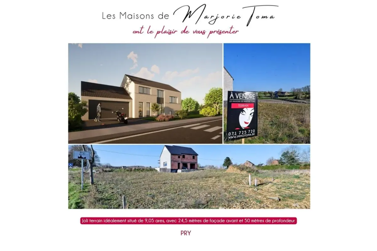 Terrain à vendre à Pry 5650 75000.00€  chambres m² - annonce 752743