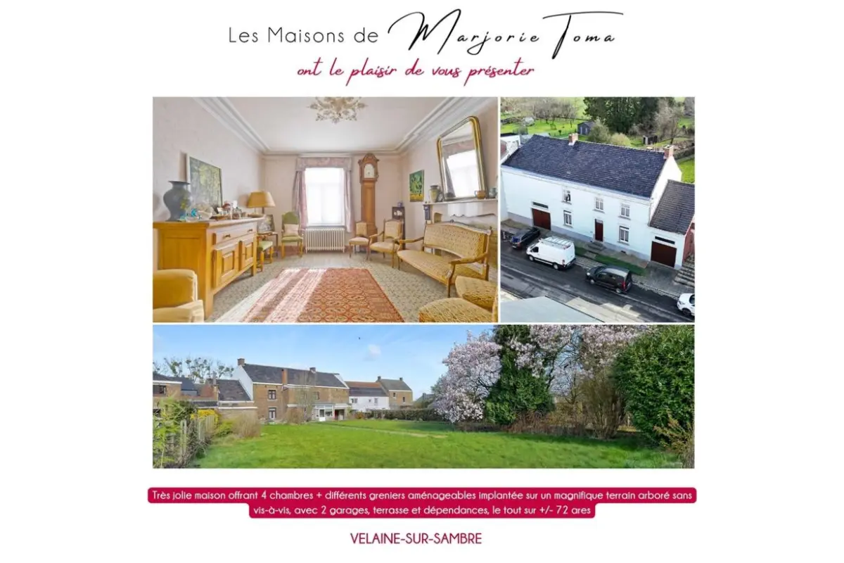 Maison à vendre à Velaine-sur-Sambre 5060 340000.00€ 4 chambres 469.11m² - annonce 752807