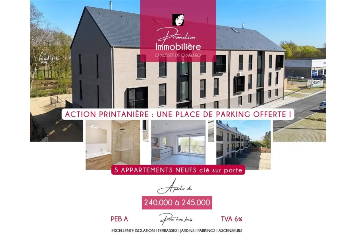 Appartement à vendre à Fosses-la-Ville 5070 240000.00€ 2 chambres 86.84m² - annonce 752882